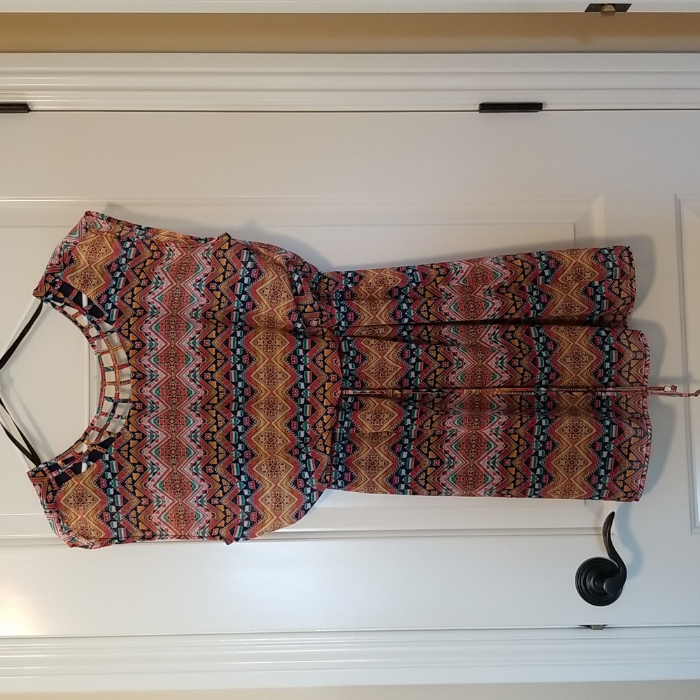 Colorful Geometric Pattern Dress Size M